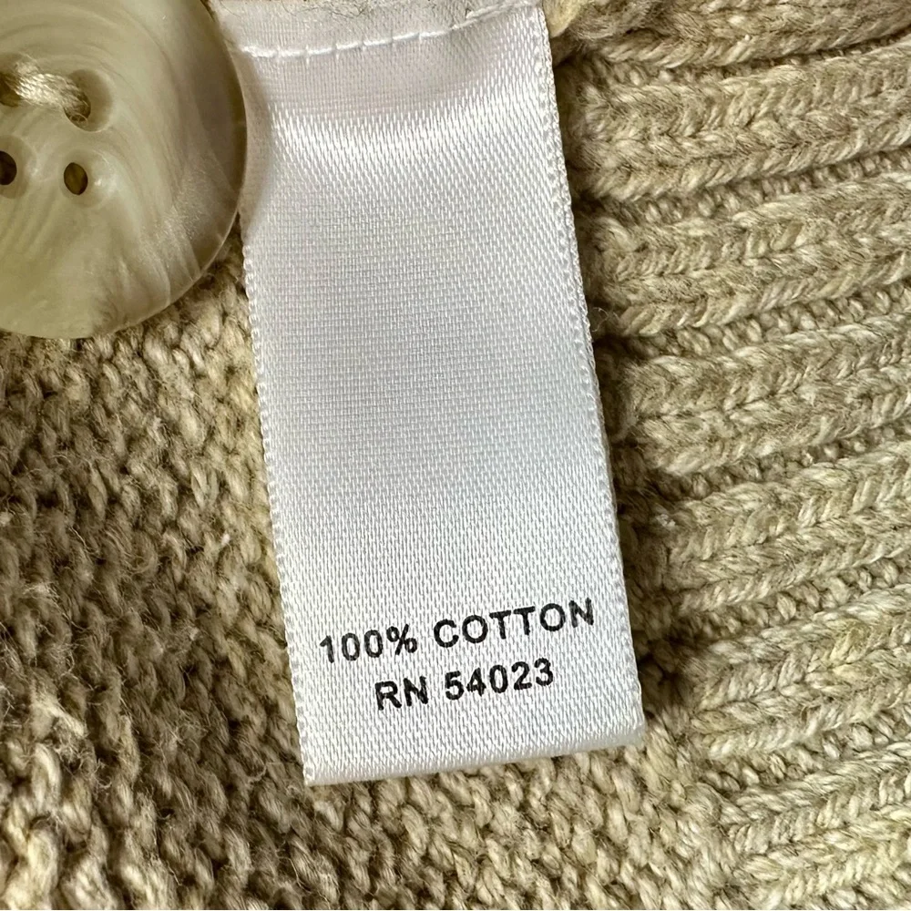 Banana Republic Men’s Shawl Collar Cardigan Sweater Beige Cotton M - Picture 7 of 9